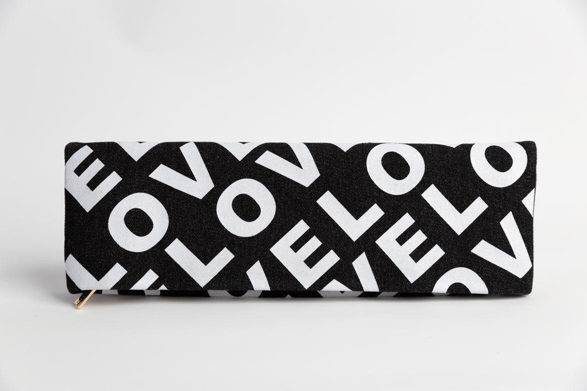 Love Clutch Denim - Black and White