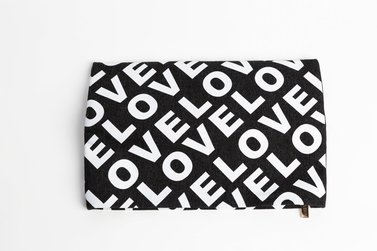 Love Clutch Denim - Black and White