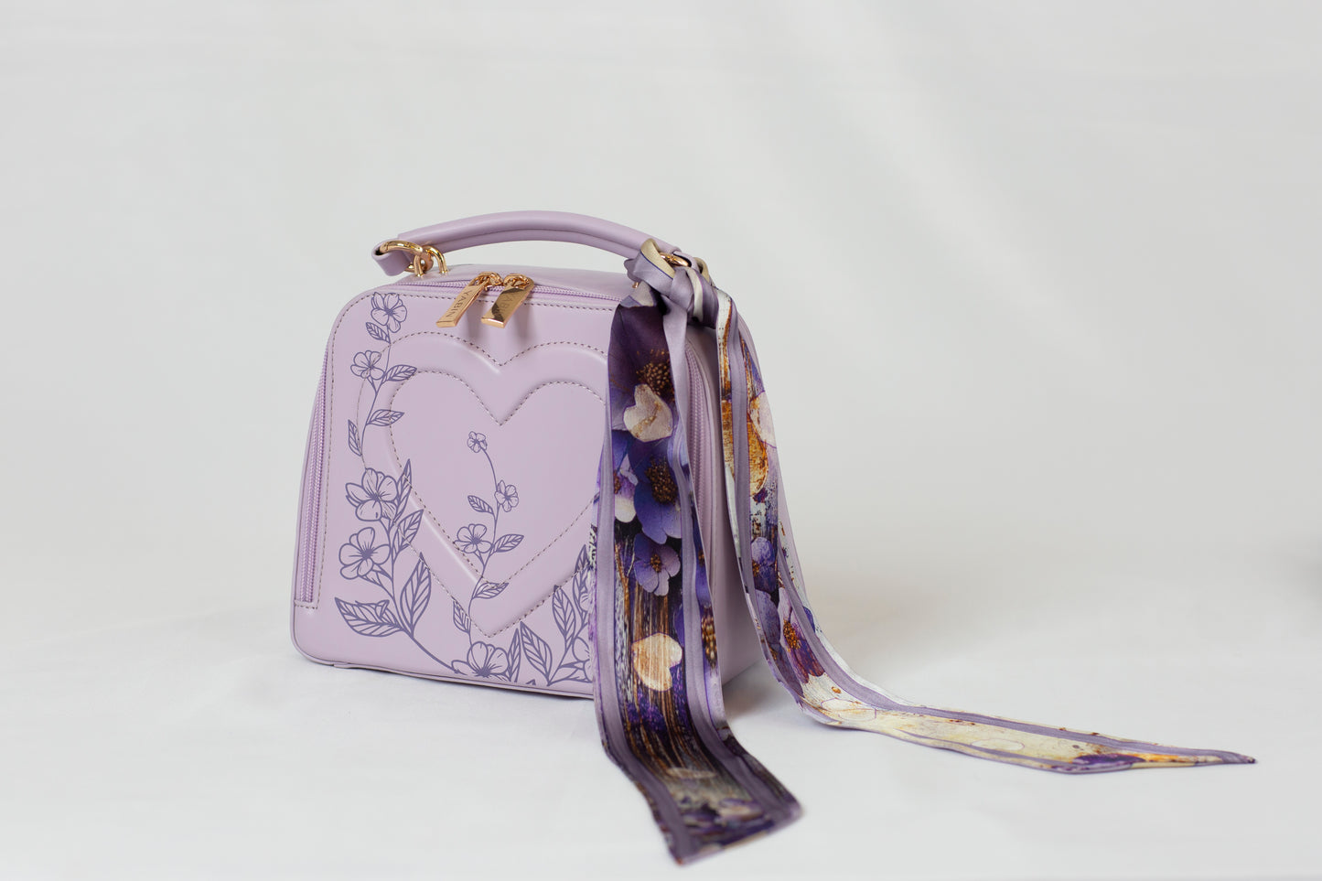 Geraldine Heart Bag - Lilac Bloom