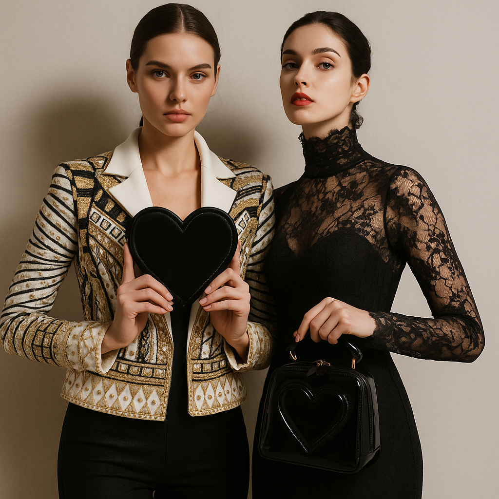 The Geraldine Heart Bag — Midnight