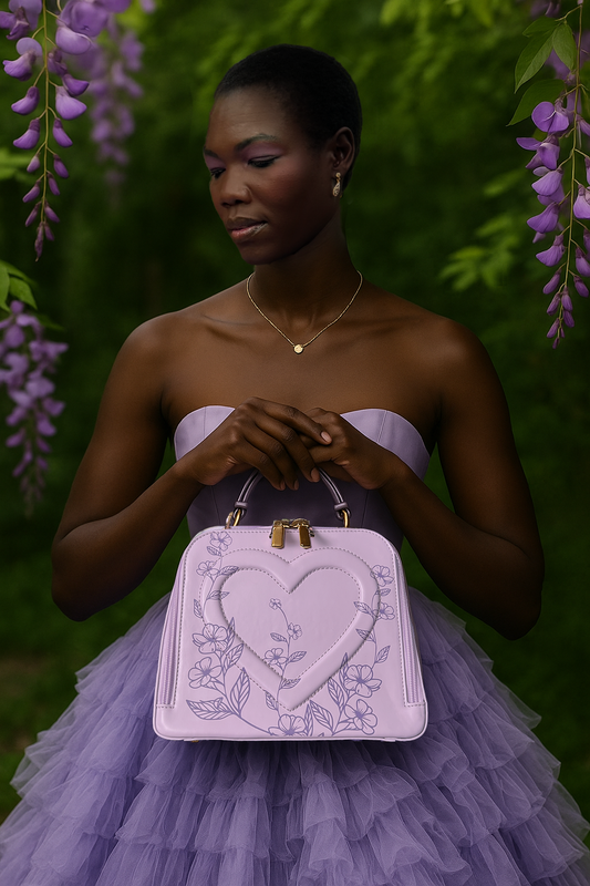 Gearldine Heart Bag - Lilac Bloom