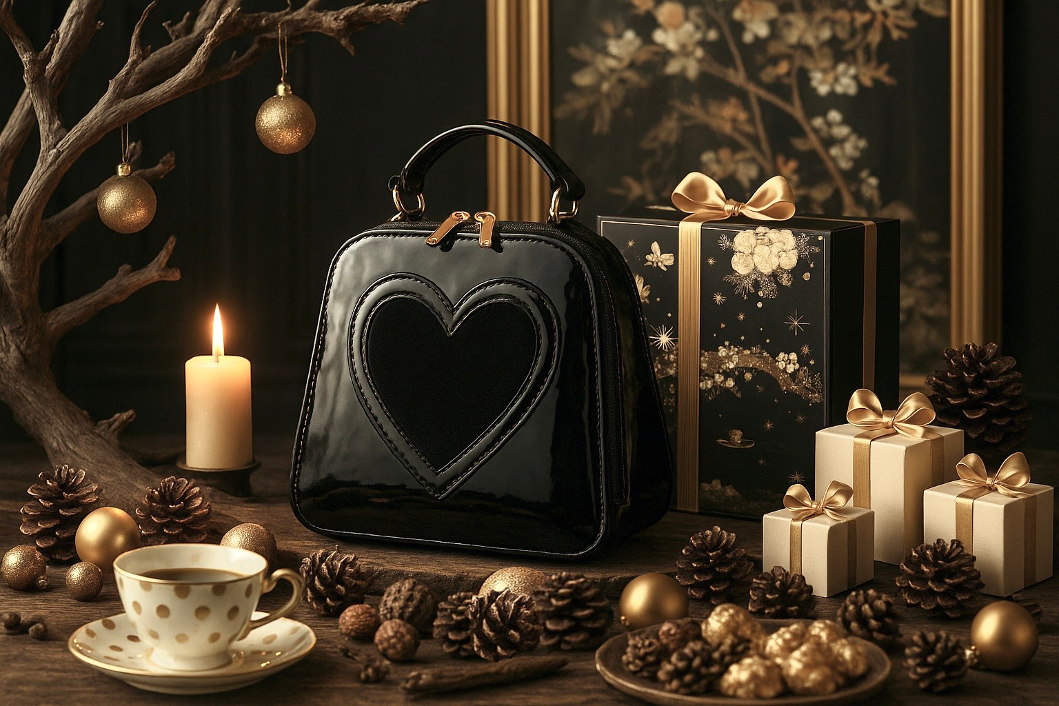 Geraldine Heart Bag — Midnight – Andre Yabin Geraldine Heart Bag — Midnight – Andre Yabin