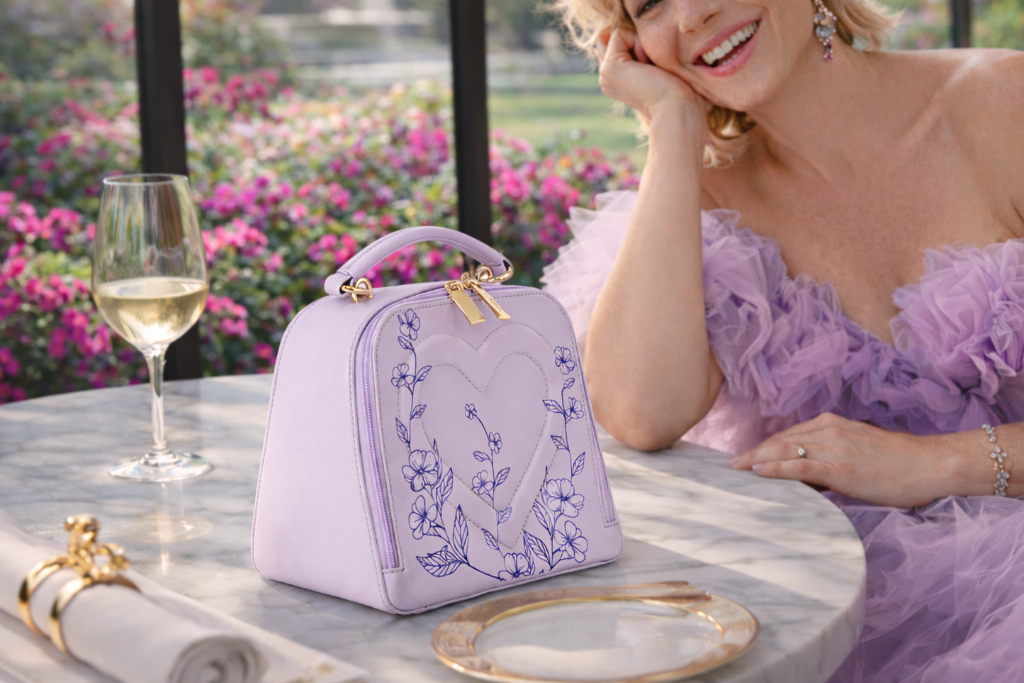 Geraldine Heart Bag - Lilac Bloom