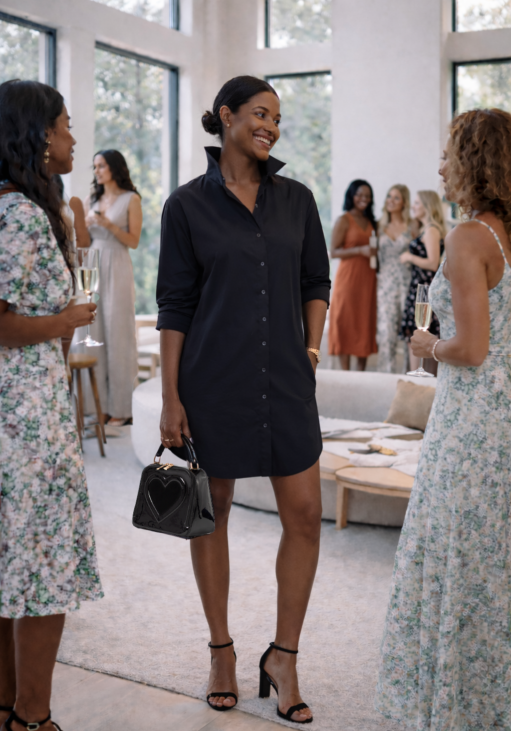 The Geraldine Heart Bag — Midnight